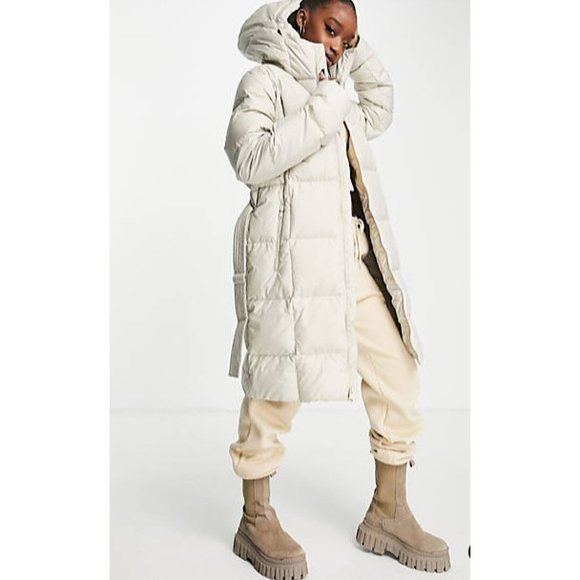 NWT Jack Wolfskin Long Puffer Coat, Light Grey Taupe, Size XS - Picture 2 of 16